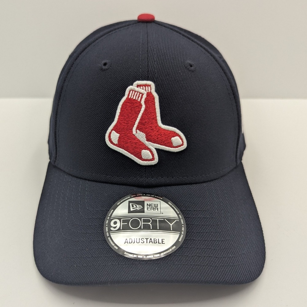 New Era 9FORTY Boston Red Sox Hat Navy MLB Adjustable Hook Loop Baseball Cap - Picture 2 of 11